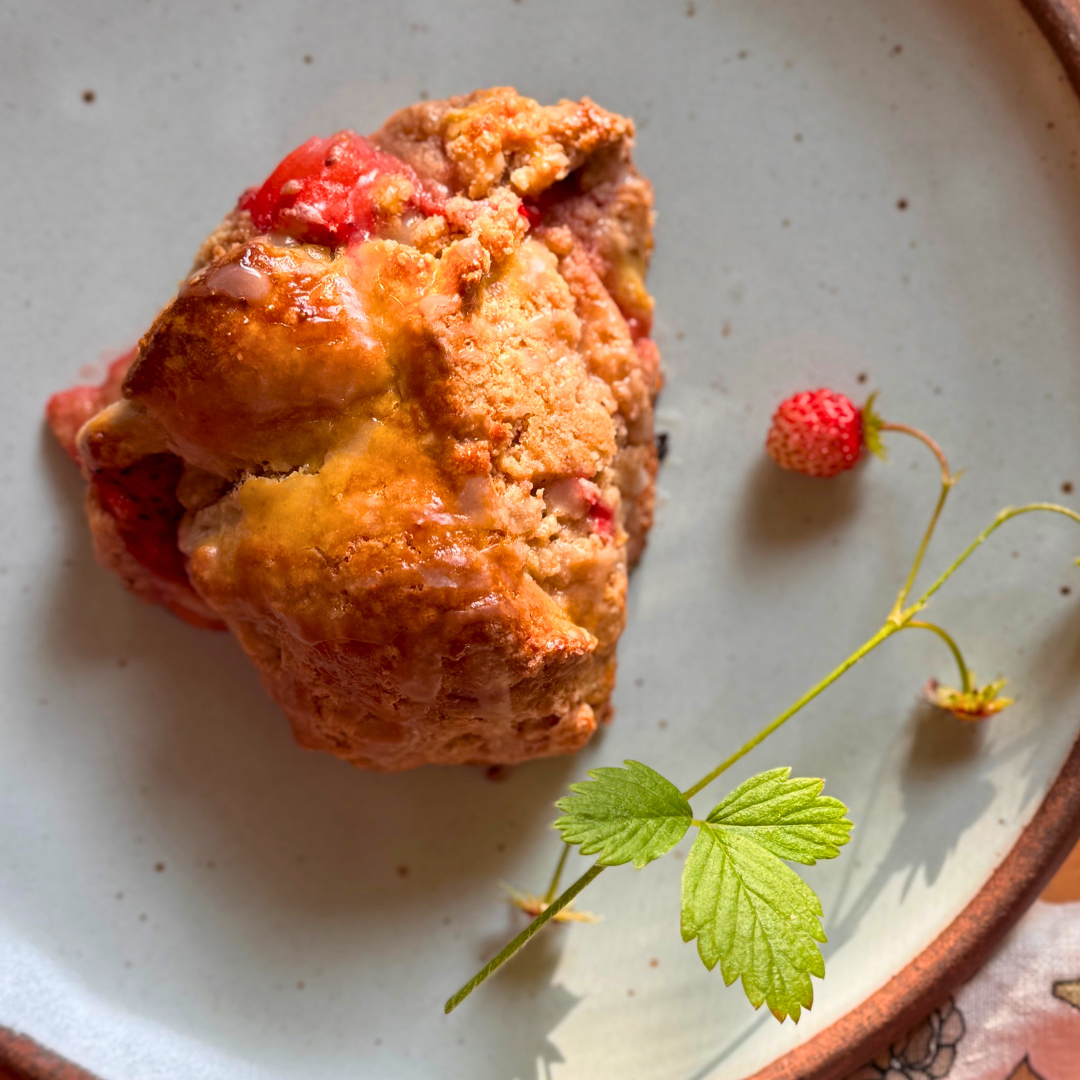 Black Einkorn Strawberry Scones